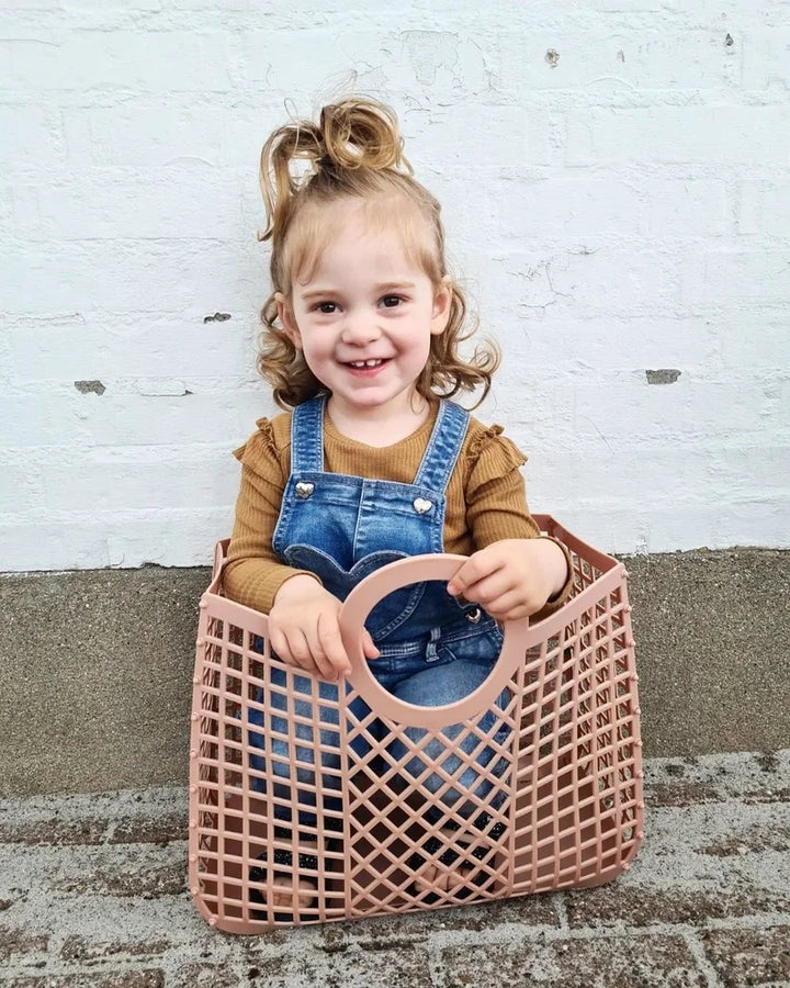 Liewood bloom pink rose basket beach mesh