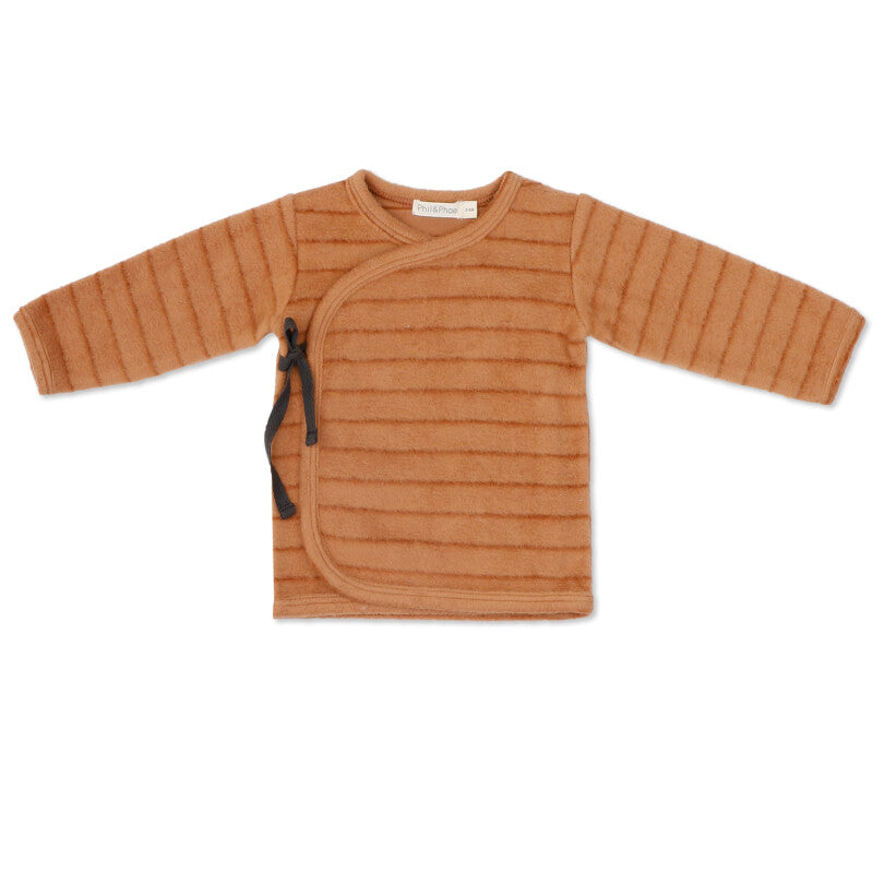 Teddy Baby Cardigan Stripes (Clay)