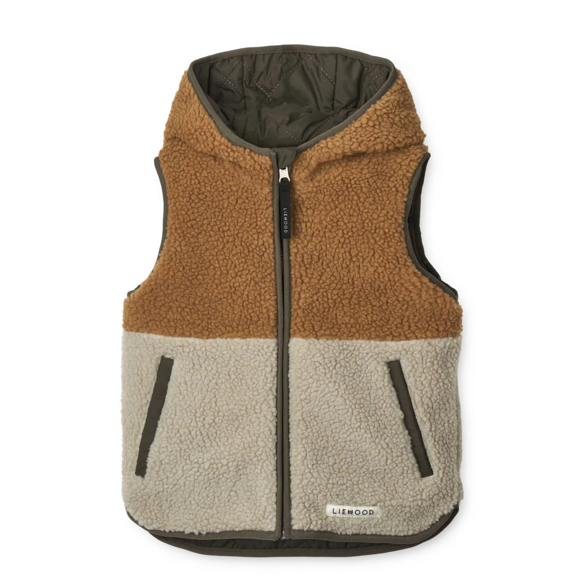 DIANA REVERSIBLE VEST | Army Brown Mix – Animo Kids