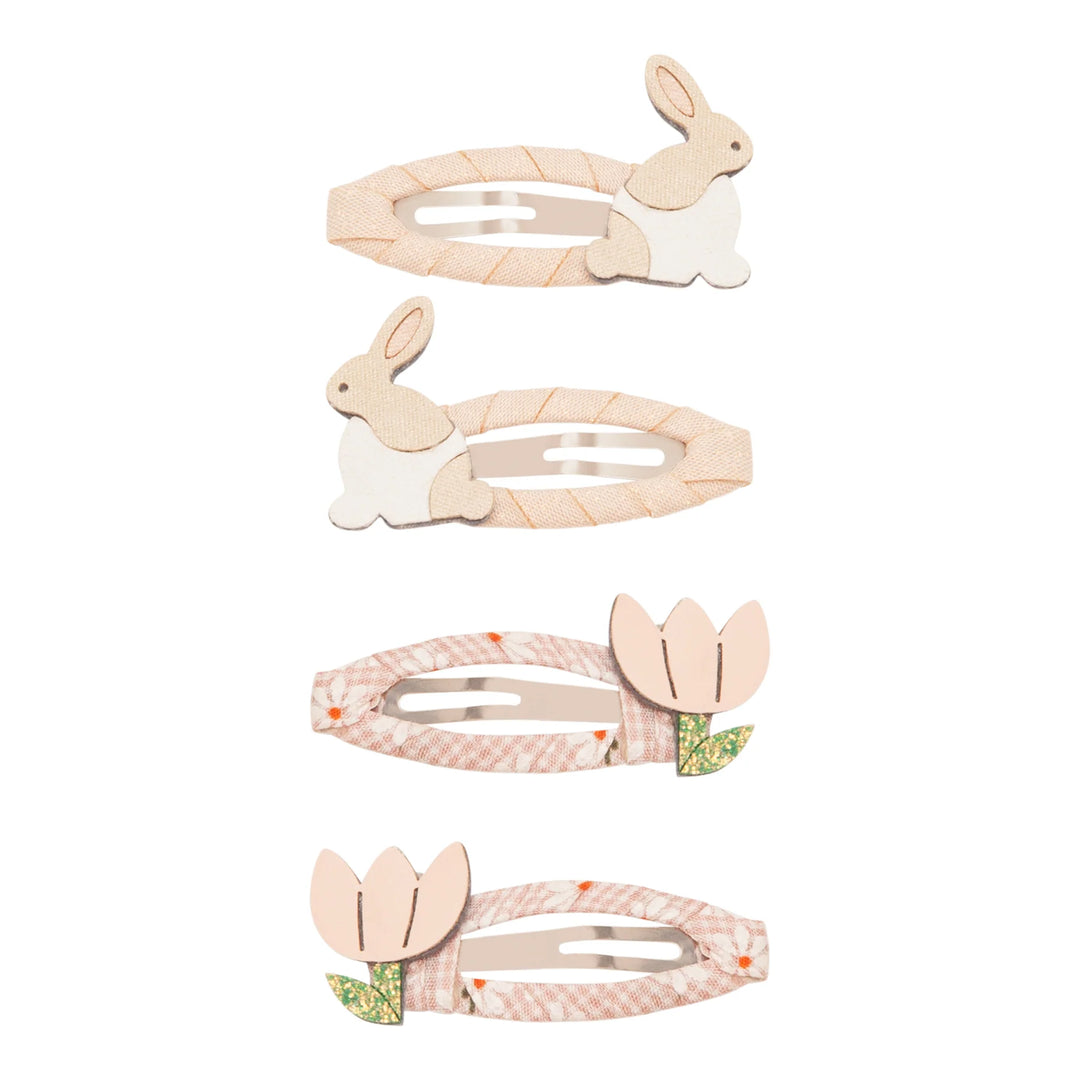 Mimi Lula flower hair clips bunny easter