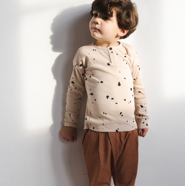 Rib Henley Top Fragments