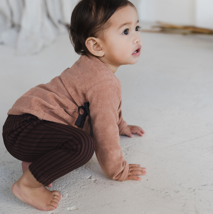 Frotté Baby Cardigan (Pink Clay)