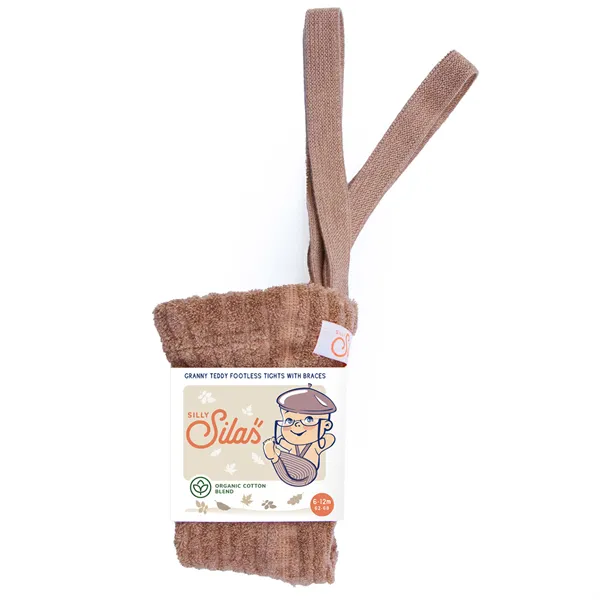 GRANNY TEDDY FOOTLESS TIGHTS | Light Brown