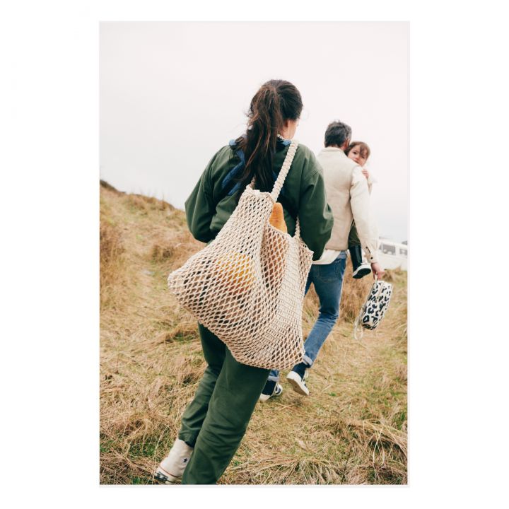 Neutral Macrame Mom Bag