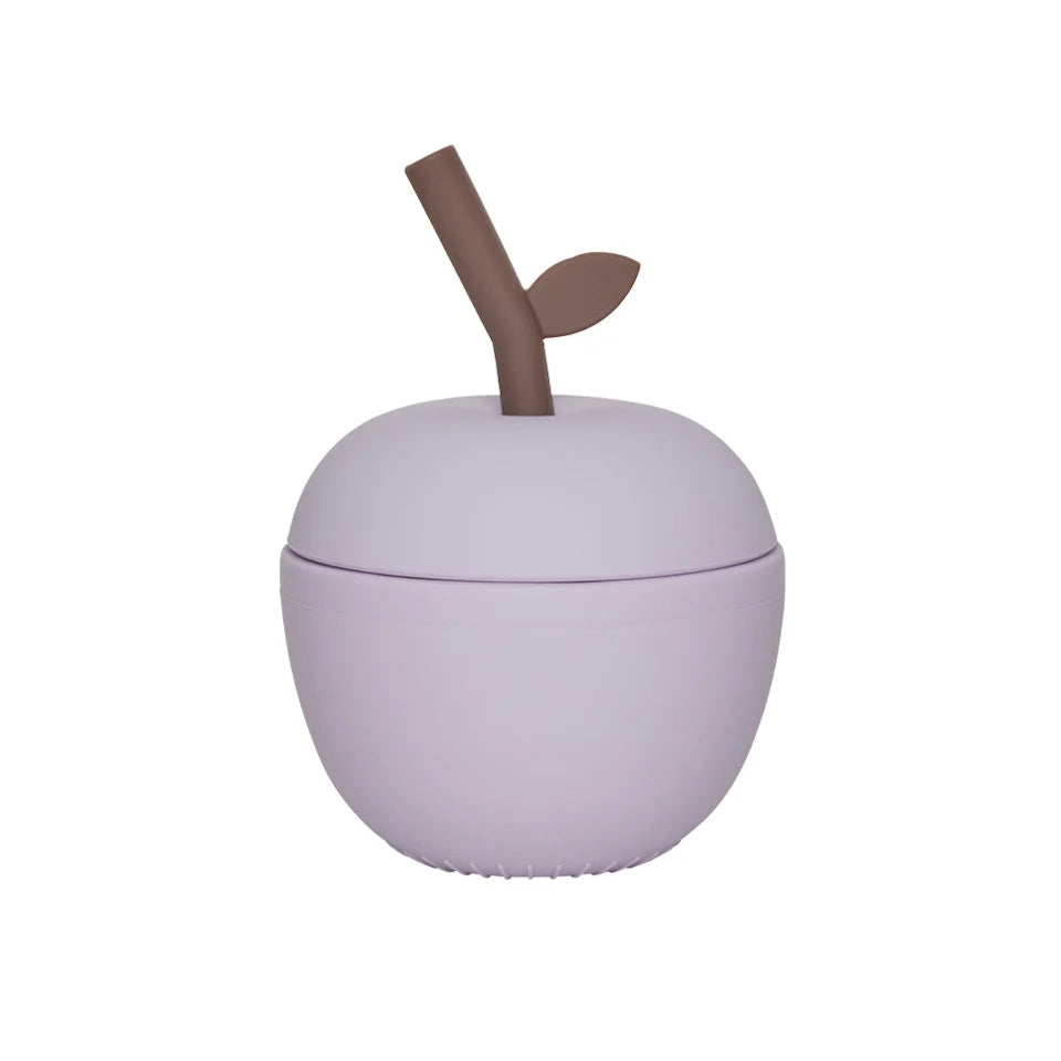 Silicone cup lavender with straw