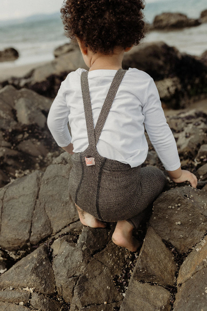 Silly Silas ribbed retro cotton suspender tights with braces