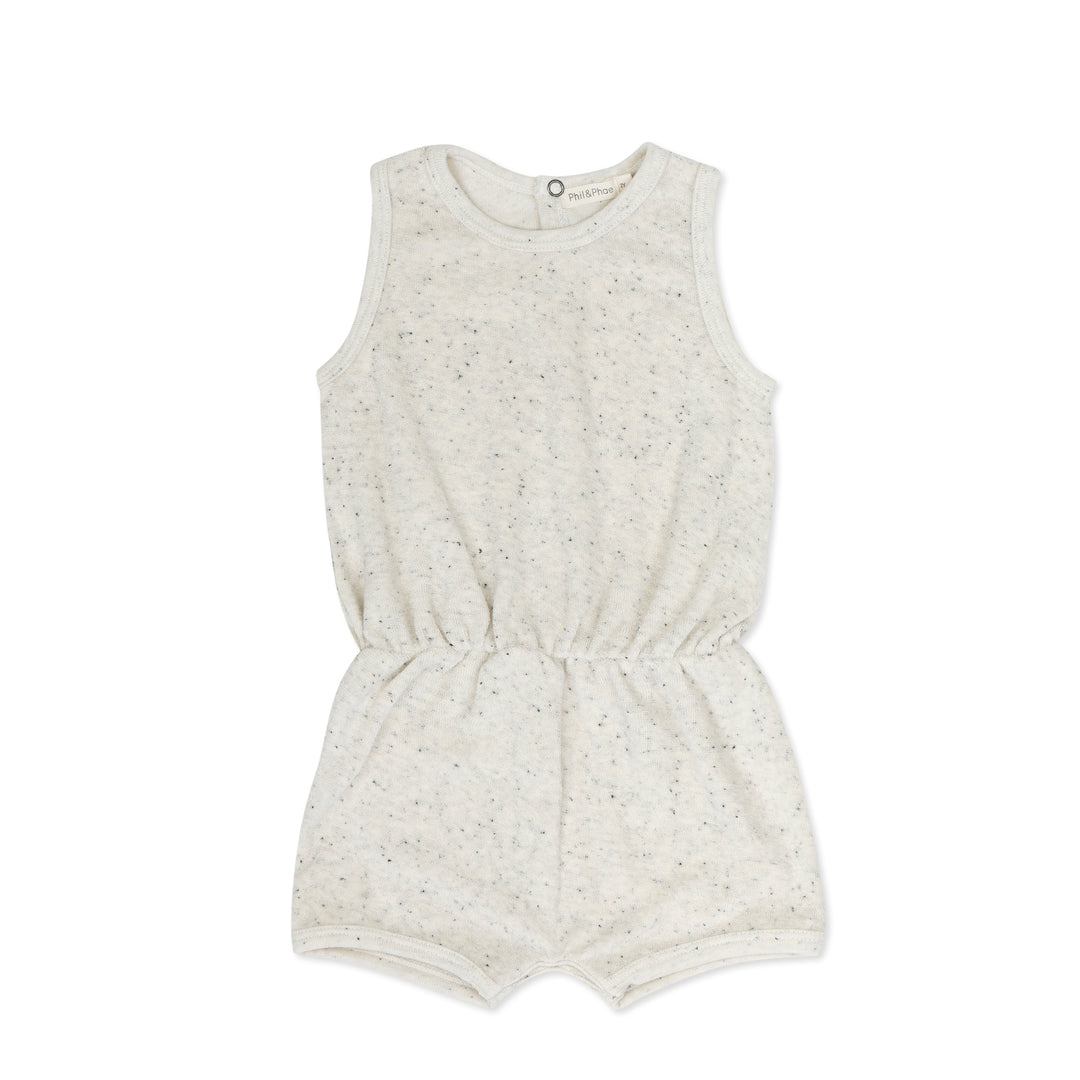 Phil&Phae cotton Terry speckle playsuit dress neutral kids