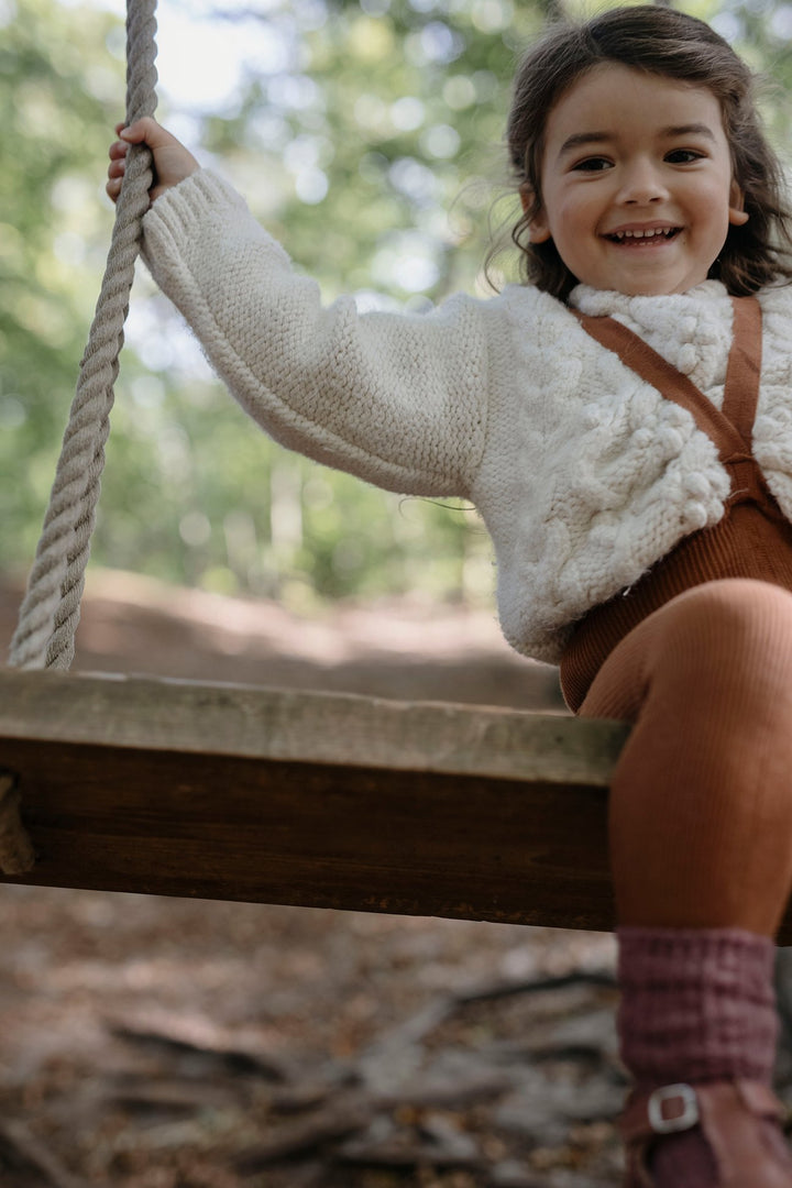 Footless Cotton Tights (Cinnamon)
