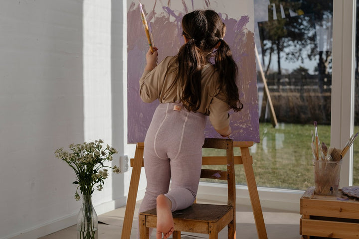 Footless Cotton Tights (Creamy Lavender)