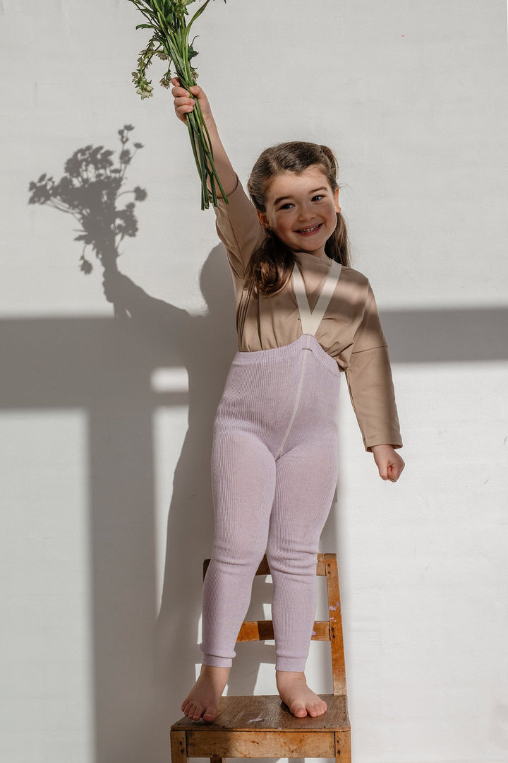 Footless Cotton Tights (Creamy Lavender)