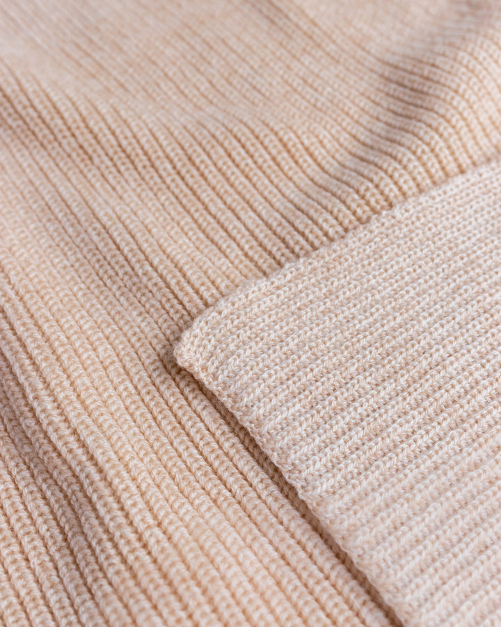 Hvid Knitwear organic merino wool baby kids blanket Anita large textured  apricot off-white sand beige neutral  for newborn
