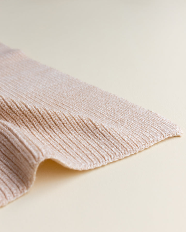 Hvid Knitwear organic merino wool baby kids blanket Anita large textured  apricot off-white sand beige neutral  for newborn