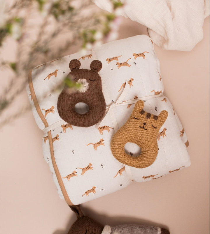 Main Sauvage organic baby toy teddy rattle