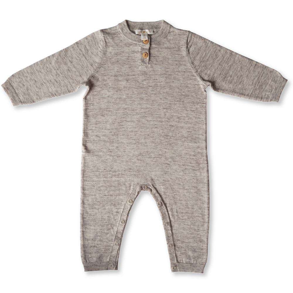 Grown Organic Jumpsuit (Marle) neutral with buttons summer kids clothing 