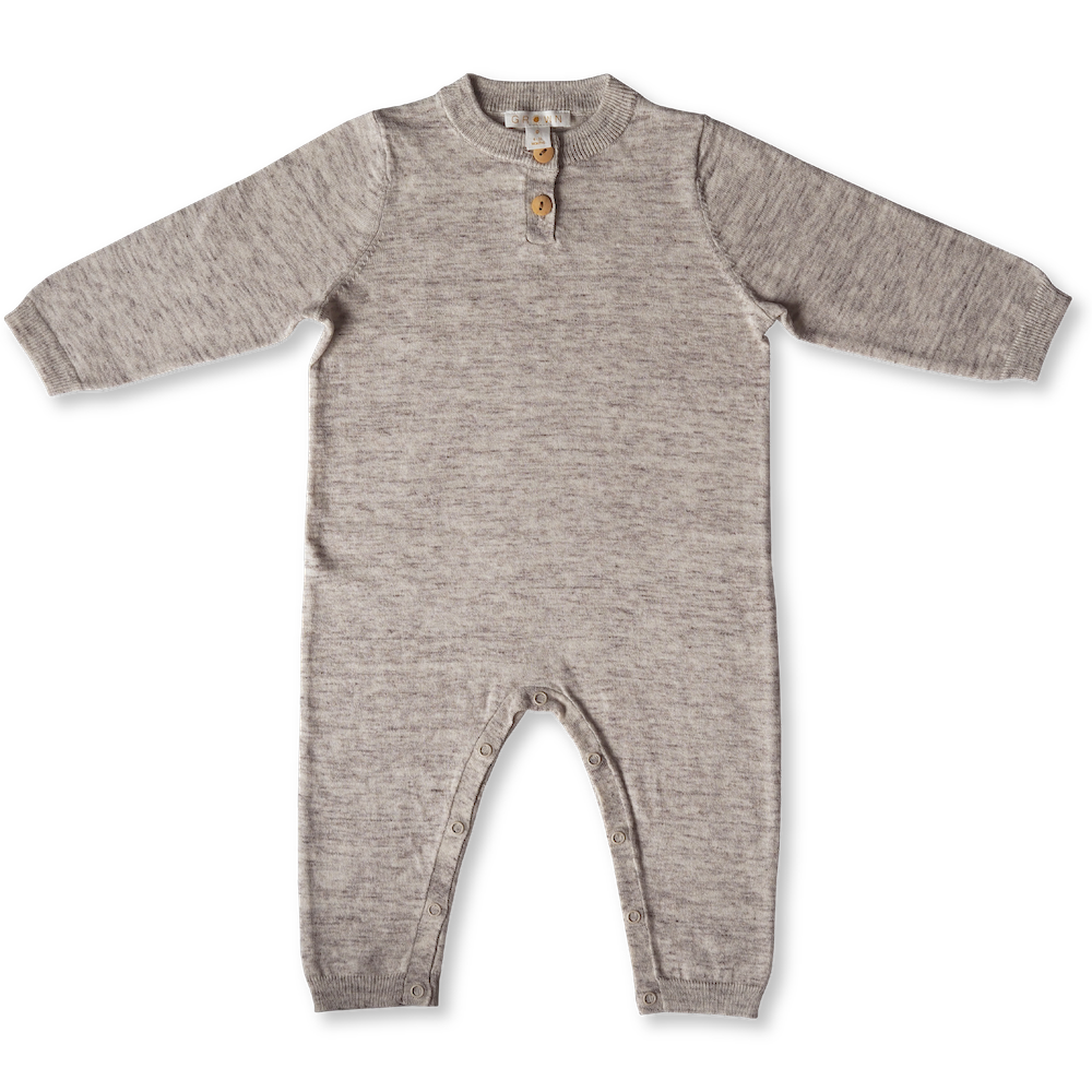 Grown Organic Jumpsuit (Marle) neutral with buttons summer kids clothing
