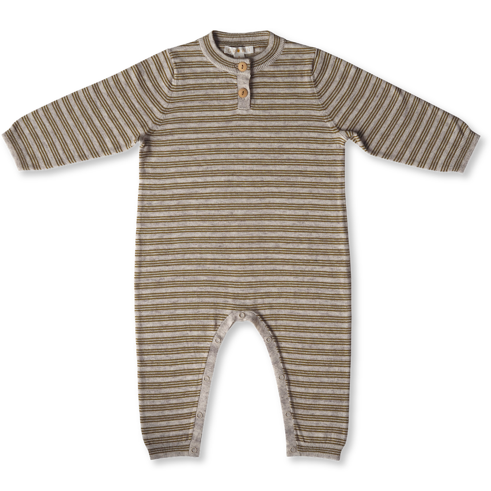Grown Organic Jumpsuit (Mocha Marle) cotton stripe