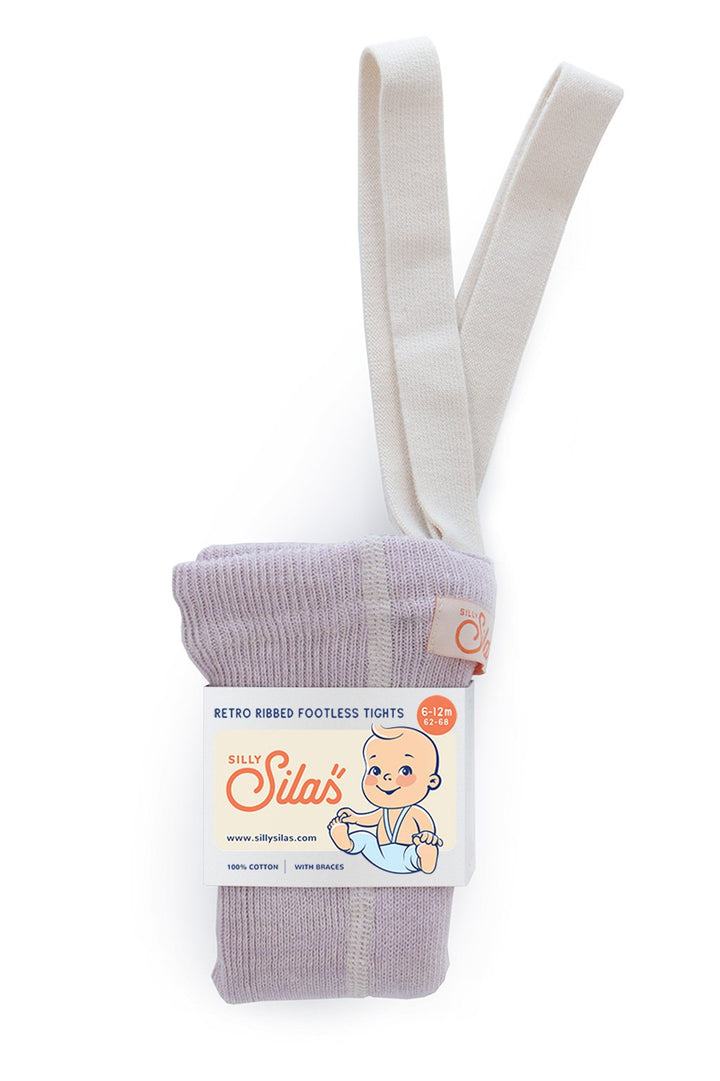 Footless Cotton Tights (Creamy Lavender)
