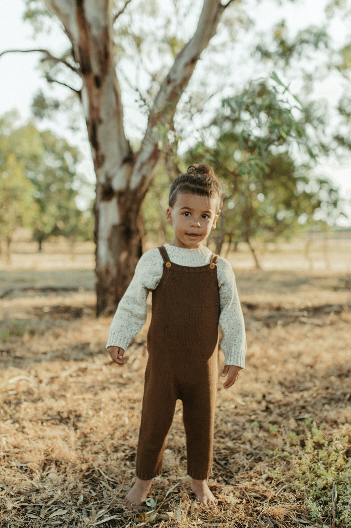 Organic Knit Overalls - Espresso