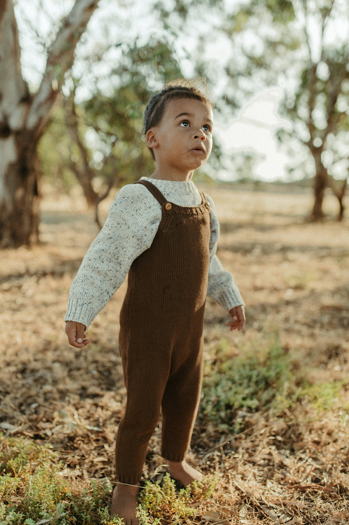 Organic Knit Overalls - Espresso