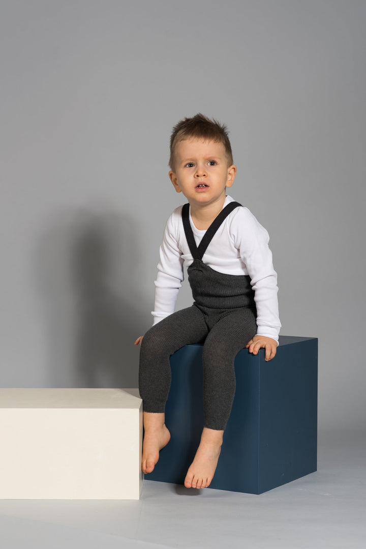 Footless Cotton Tights (Dark Grey Blend)