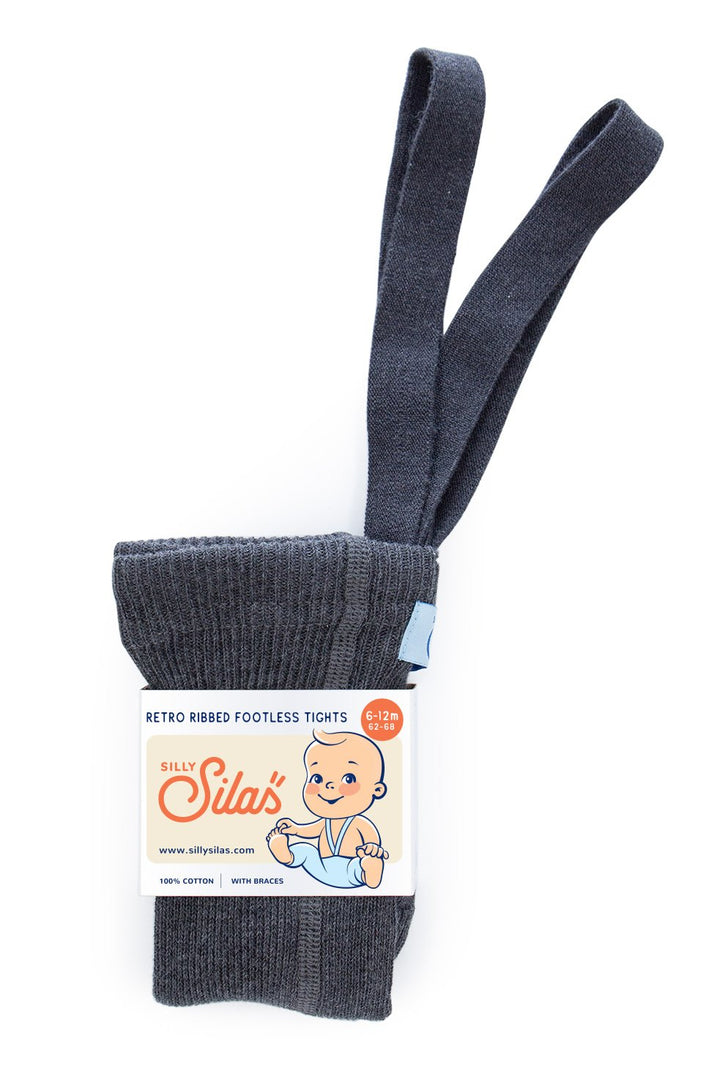 Footless Cotton Tights (Dark Grey Blend)