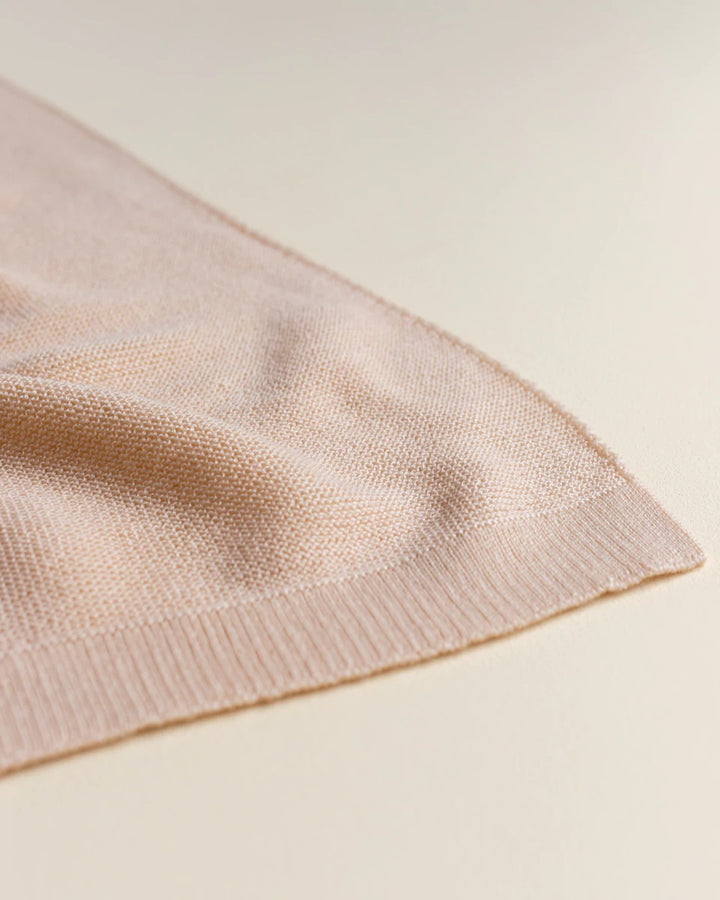 Hvid Knitwear organic merino wool baby kids blanket Eliz rib in oat beige sand neutral for newborn