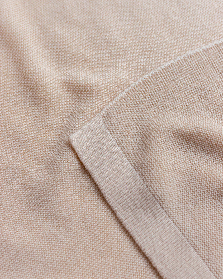 Hvid Knitwear organic merino wool baby kids blanket Eliz rib in oat beige sand neutral for newborn