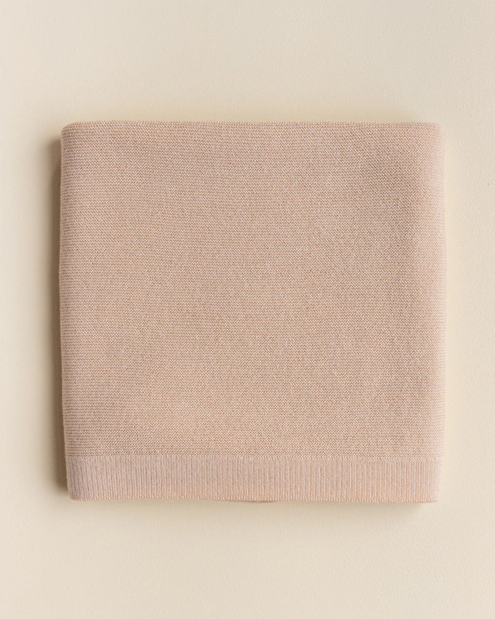 Hvid Knitwear organic merino wool baby kids blanket Eliz rib in oat beige sand neutral for newborn