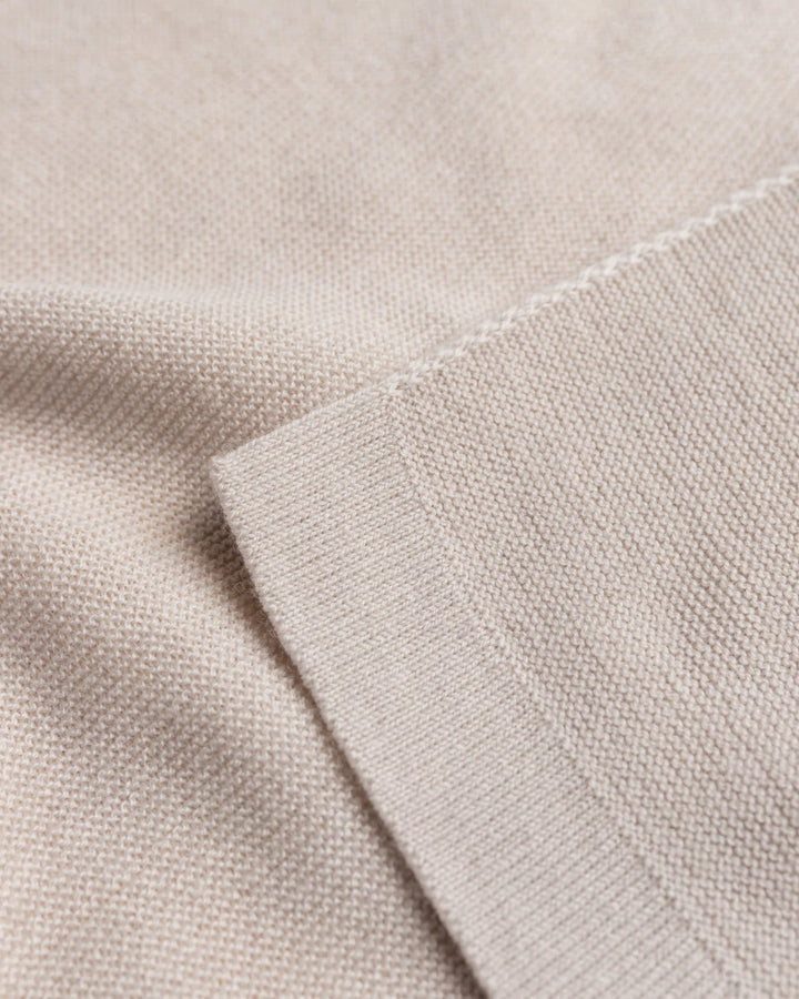Hvid Knitwear organic merino wool baby kids blanket Eliz rib in off-white neutral for newborn