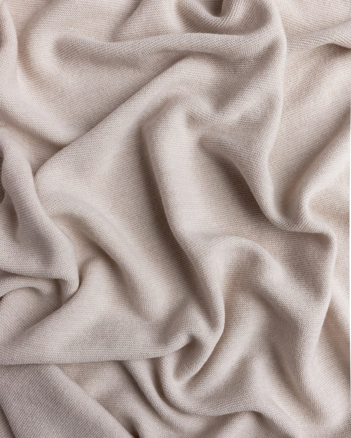 Hvid Knitwear organic merino wool baby kids blanket Eliz rib in off-white neutral for newborn