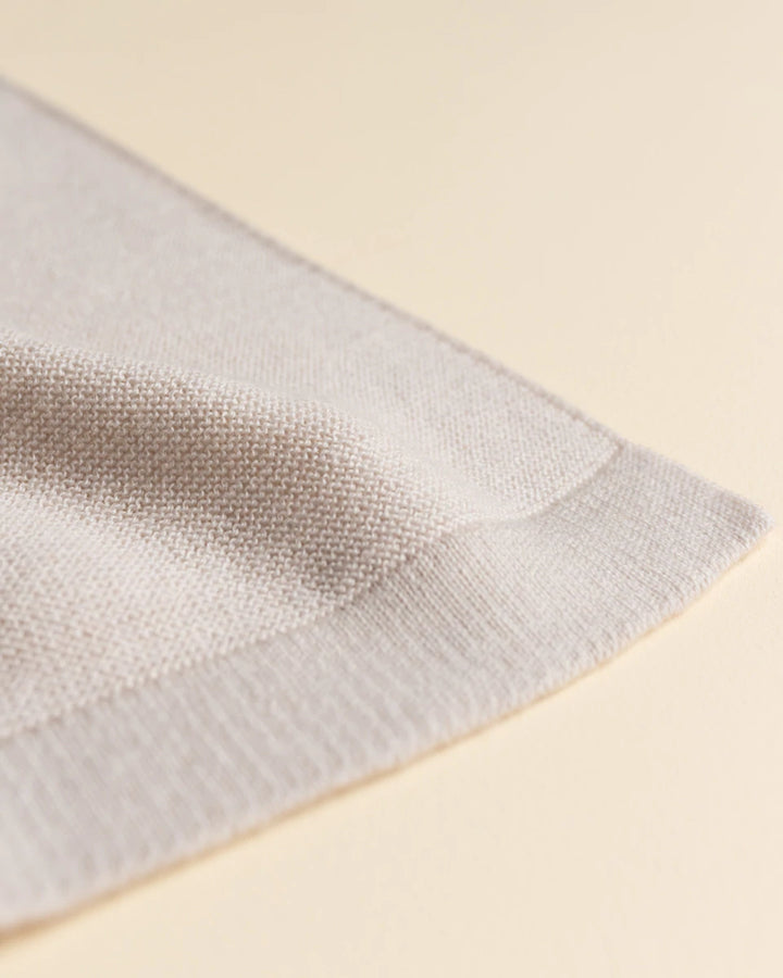 Hvid Knitwear organic merino wool baby kids blanket Eliz rib in off-white neutral for newborn