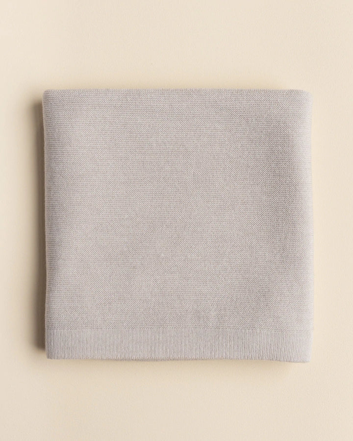 Hvid Knitwear organic merino wool baby kids blanket Eliz rib in off-white neutral for newborn