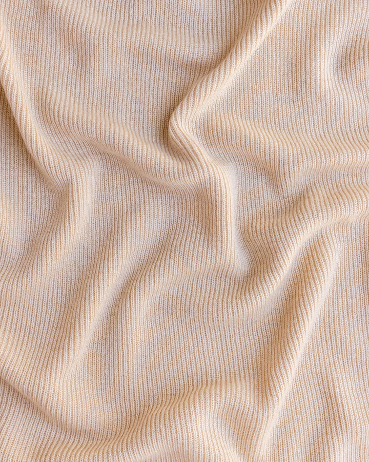 Hvid Knitwear organic merino wool baby kids blanket Felix rib in natural oat sand neutral for newborn