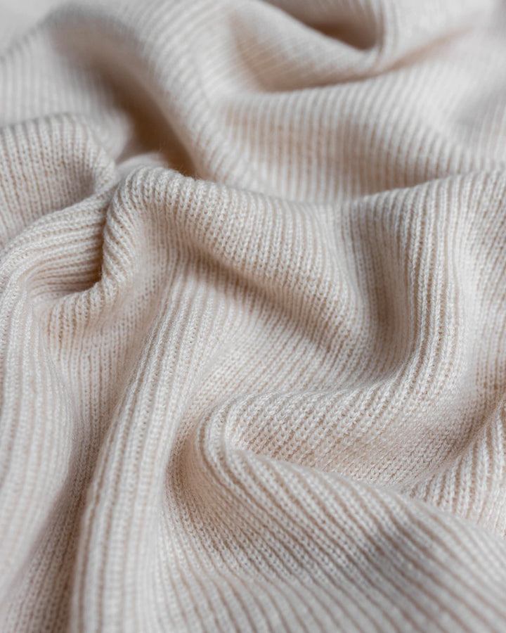 Hvid Knitwear organic merino wool baby kids blanket Felix rib in off-white white natural ivory neutral for newborn