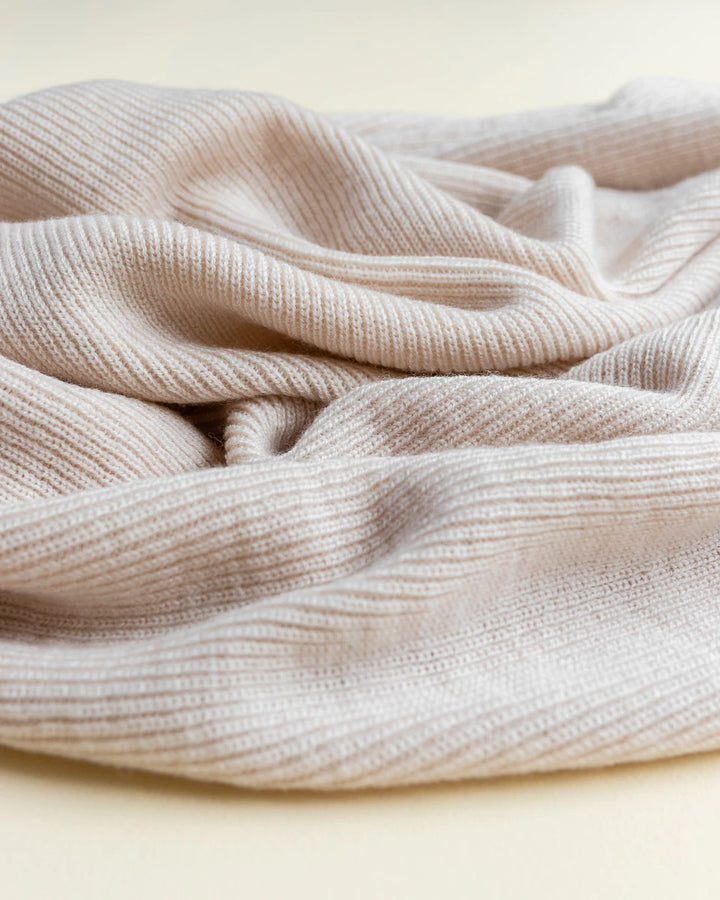 Hvid Knitwear organic merino wool baby kids blanket Felix rib in off-white white natural ivory neutral for newborn