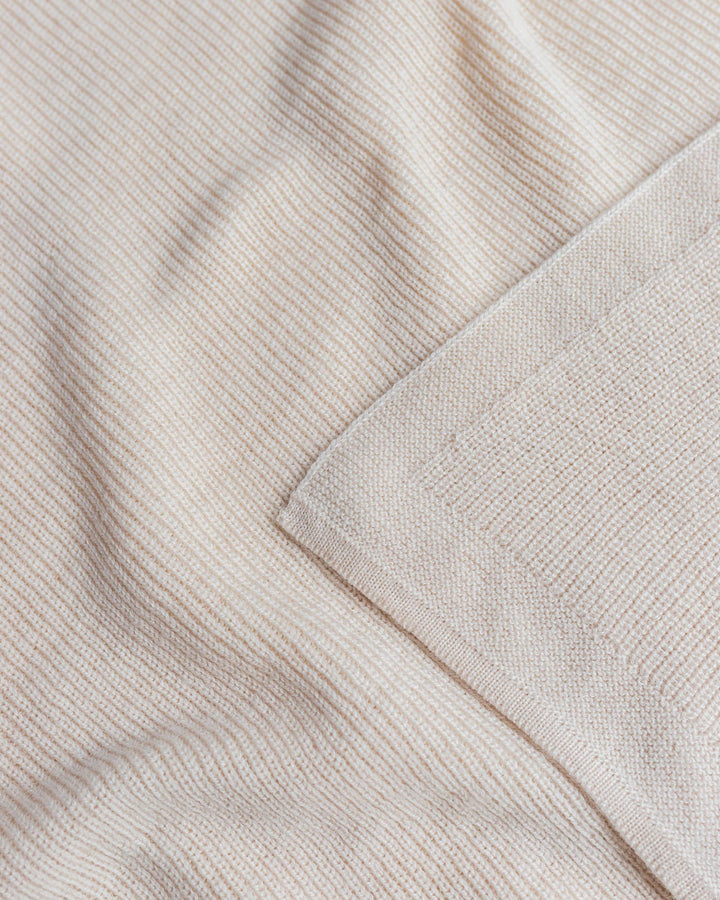 Hvid Knitwear organic merino wool baby kids blanket Felix rib in off-white white natural ivory neutral for newborn