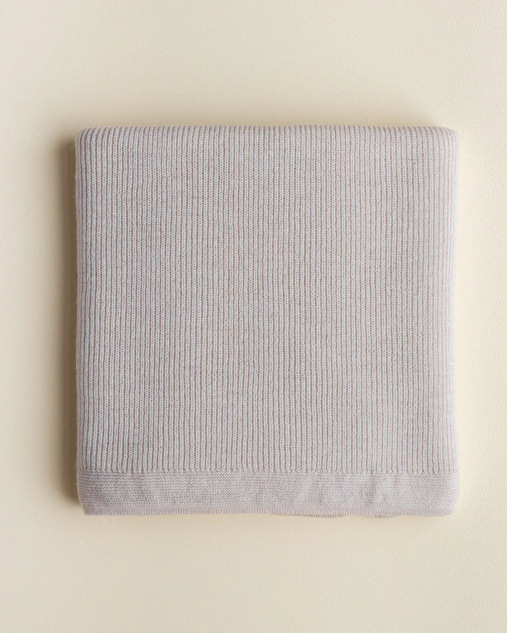 Hvid Knitwear organic merino wool baby kids blanket Felix rib in off-white white natural ivory neutral for newborn