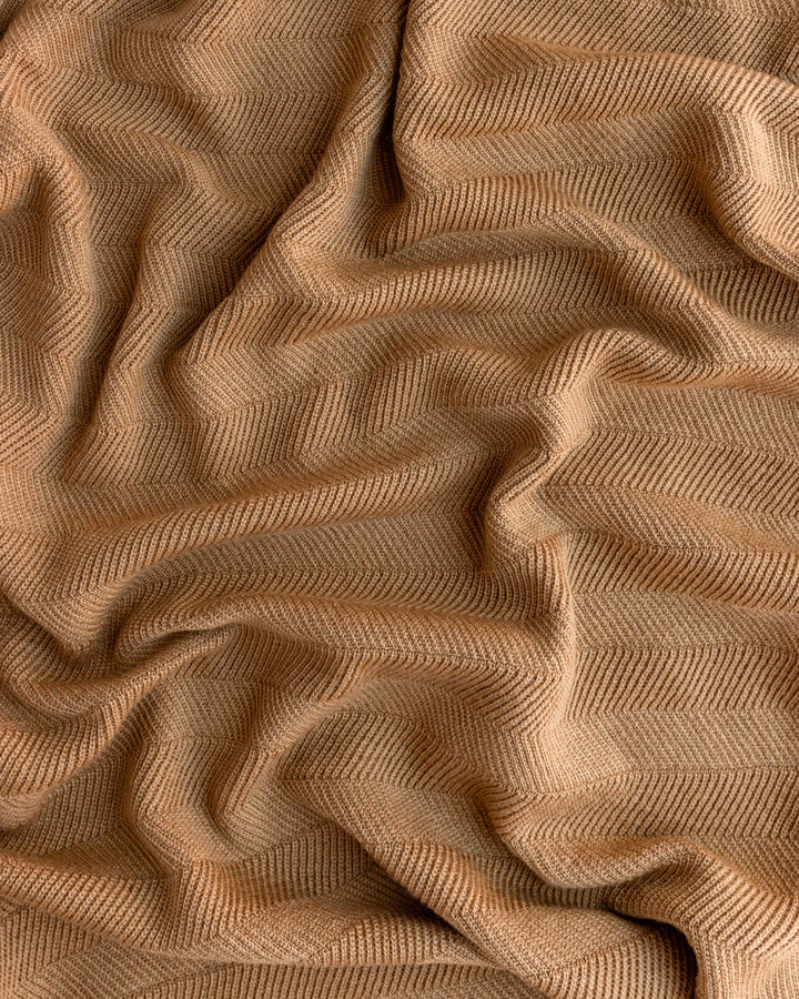Hvid Knitwear organic merino wool baby kids blanket Freddie rib in ochre mustard neutral for newborn