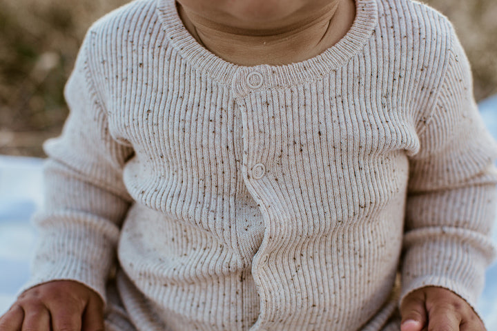 Mini Rib Speckle Essential Jumpsuit - Oatmeal Mud