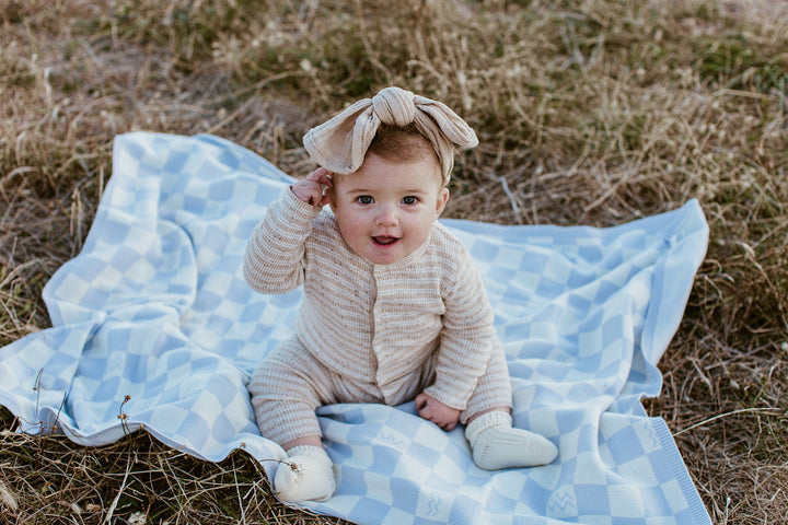 Mini Rib Speckle Essential Jumpsuit - Oatmeal Mud Stripe