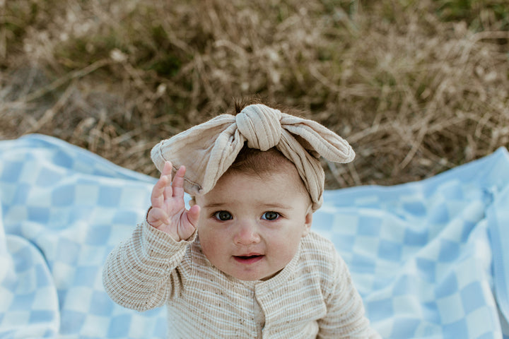 Mini Rib Speckle Essential Jumpsuit - Oatmeal Mud Stripe