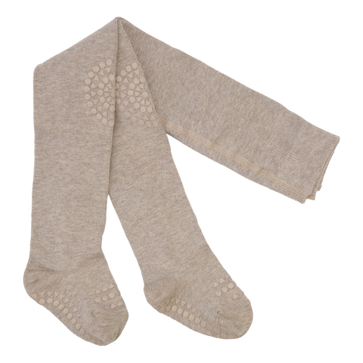 GoBabyGo teddy cotton crawling tights winter with non-slip pads in sand beige neutral