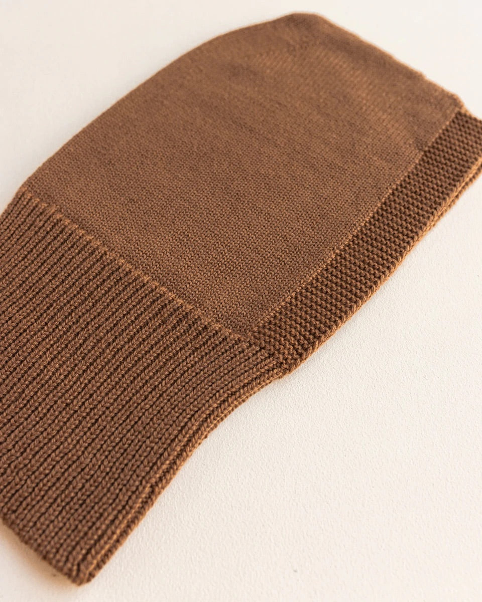 Hvid Knitwear Chocolate brown merino wool balaclava for kids and toddlers