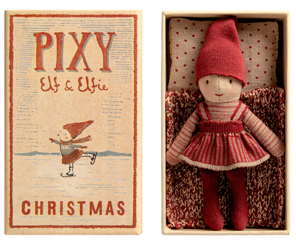 Maileg_Pixy Elfie in Matchbox Christmas elf elves