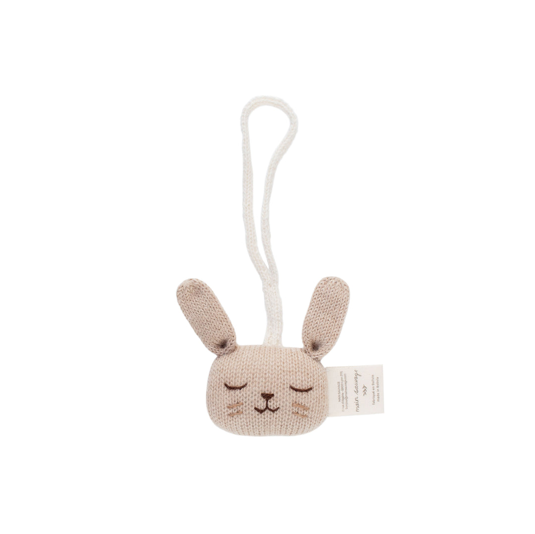 Main Sauvage bunny toy rattle for activity baby play gym with string