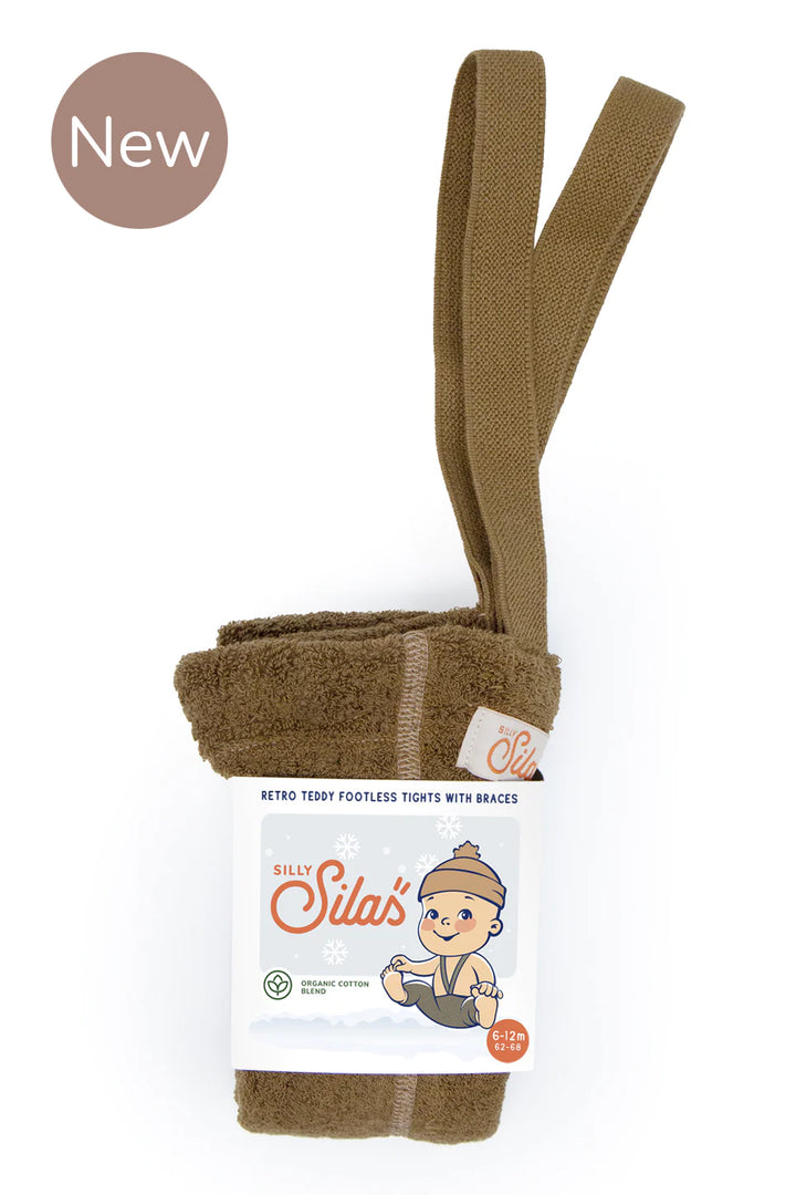 Teddy Warmy Footless Tights (Acorn Brown)