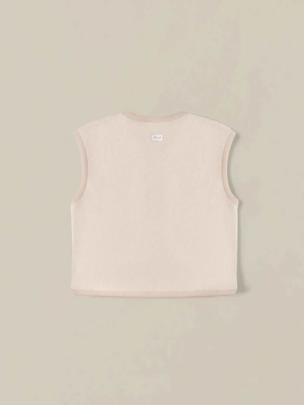 Organic zoo white almond kids winter teddy fleece vest with zip