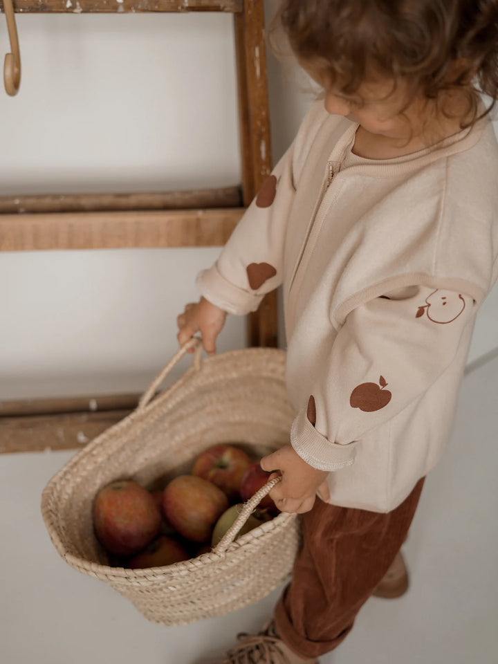 Organic zoo white almond kids winter teddy fleece vest with zip