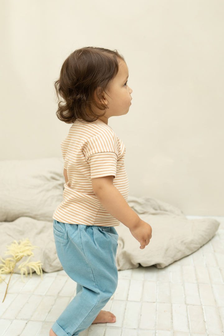 Rib Tee S/S Stripes (Dune)