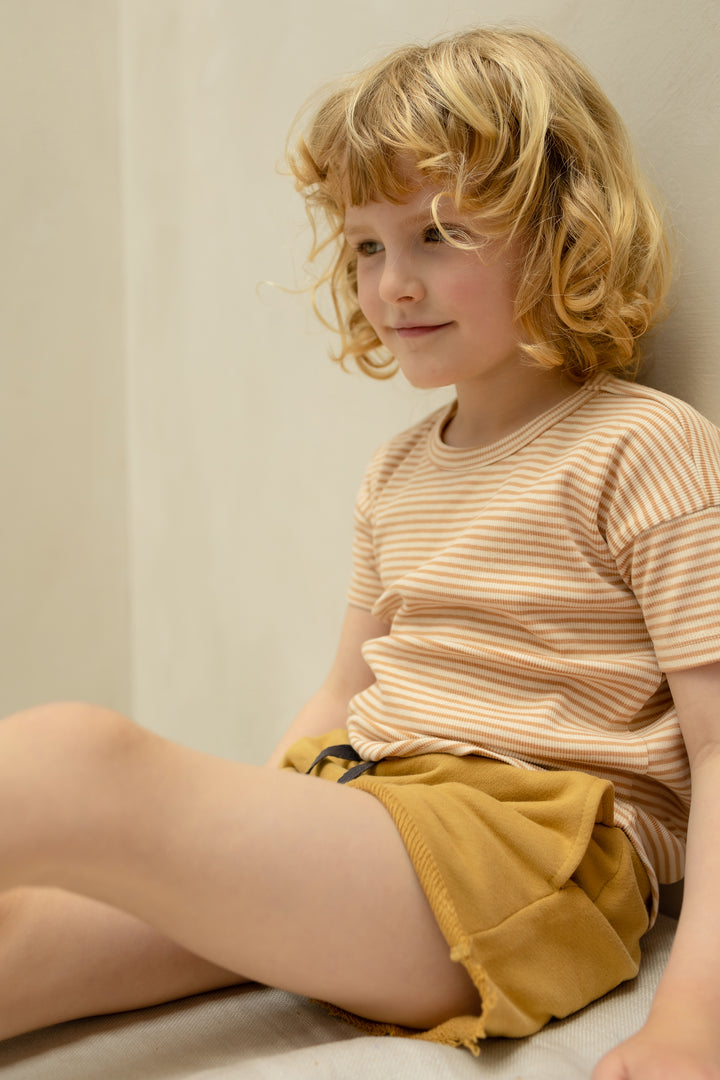 Rib Tee S/S Stripes (Dune)